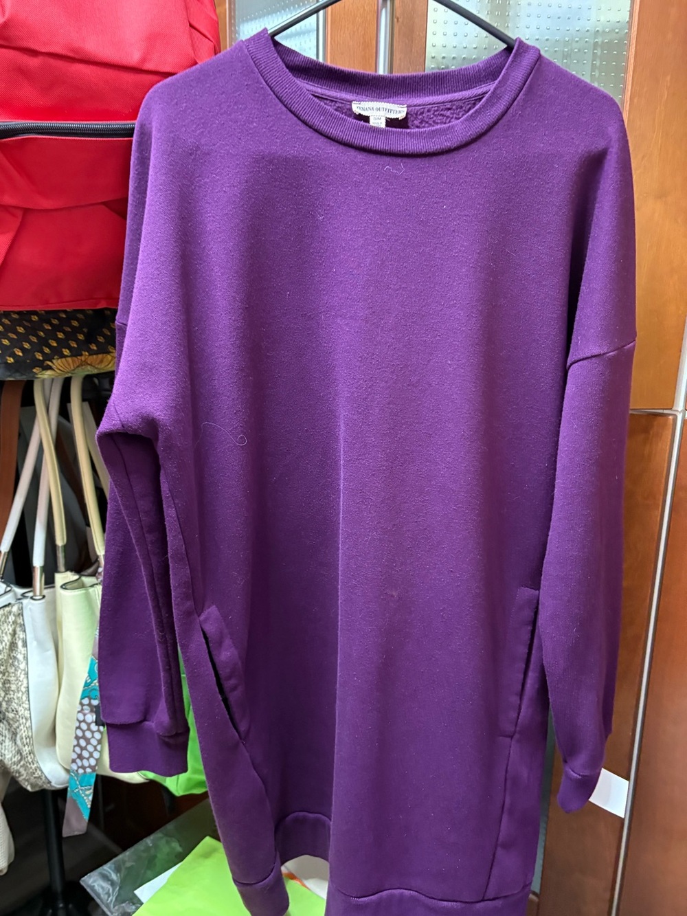 Zenana Outfitters Purple Women's Long-Sleeve Crewneck Sweatshirt long tunic